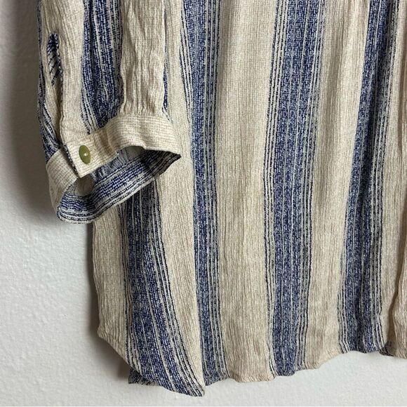 Hope Springs Women’s Blue & Cream Pleasant Top Striped Floral Boho Hippie 2XL - Picture 9 of 13